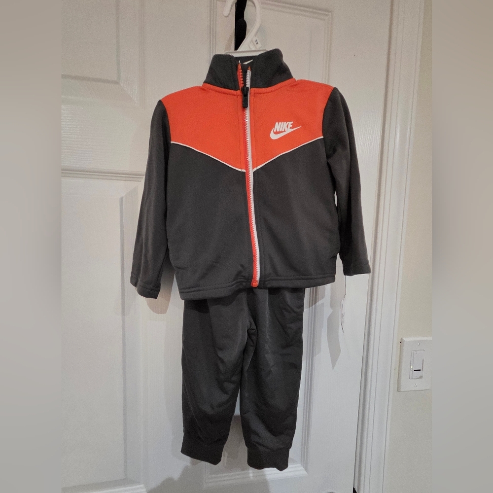 Nike Youth Orange and Gray Tracksuit